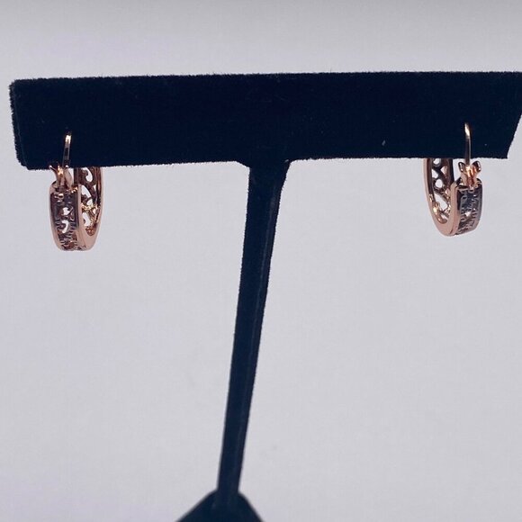 Women's Hoop Earrings Gold Platinum Filled Rose Gold & Sliver‎ Tone - Picture 7 of 13